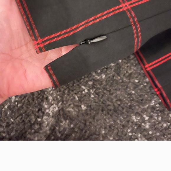 Black Windowpane Pants with Side Zippers, Size 00 (NWOT) - Picture 3 of 6